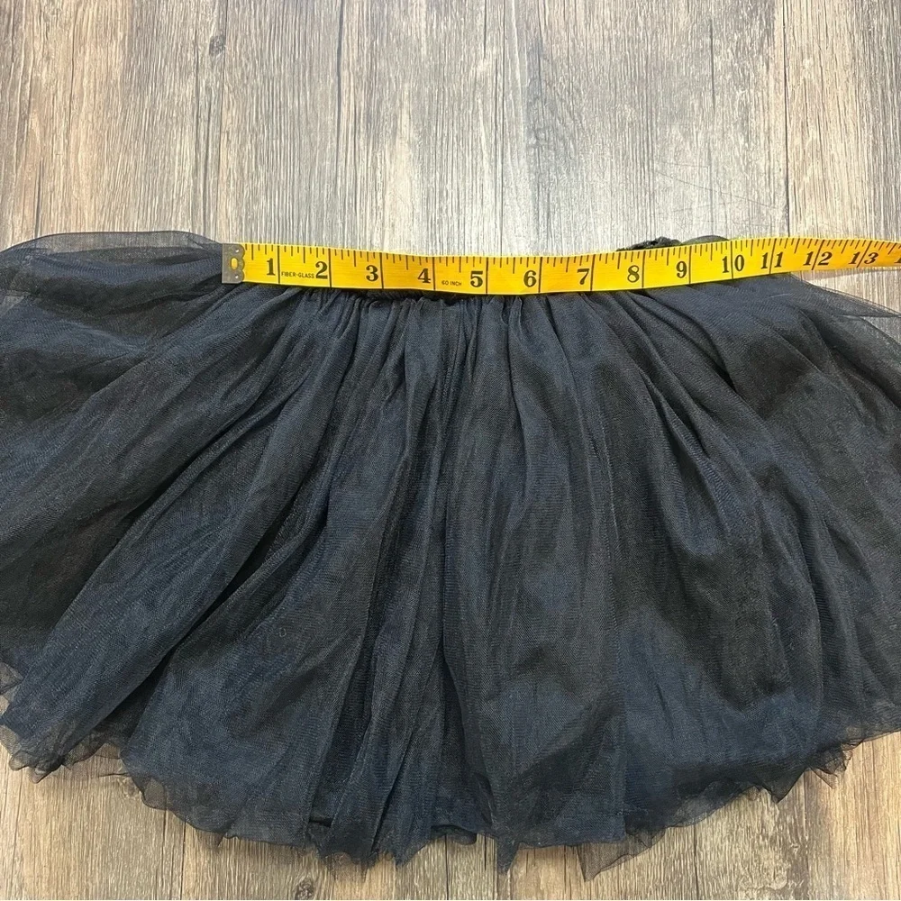 Girls Tulle Tutu Black Elastic Waist Mini Skirt Size